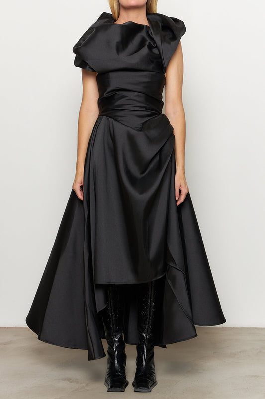 Heavy Satin Off Shoulder Dress