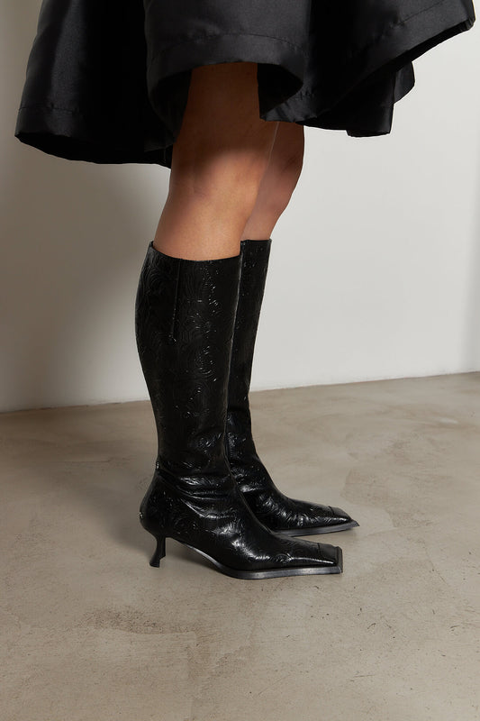 Alfreda Black Tall Boots