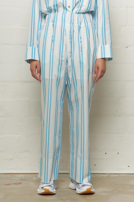 Andi Trousers Organic Cotton Stripe Blue