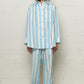 Andi Trousers Organic Cotton Stripe Blue