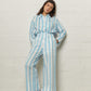 Andi Trousers Organic Cotton Stripe Blue