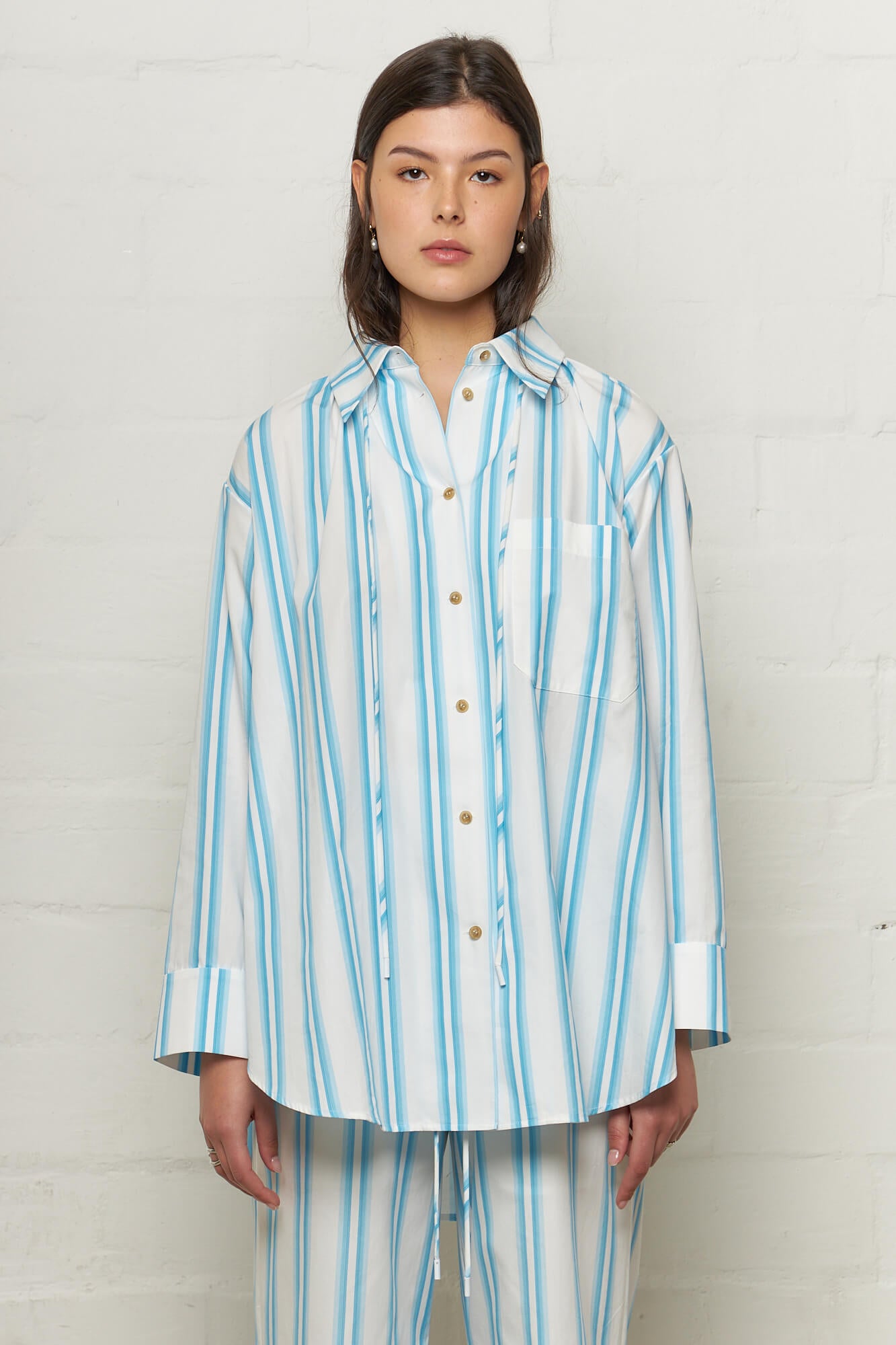 Ashley Shirt Blue Striped Organic Cotton