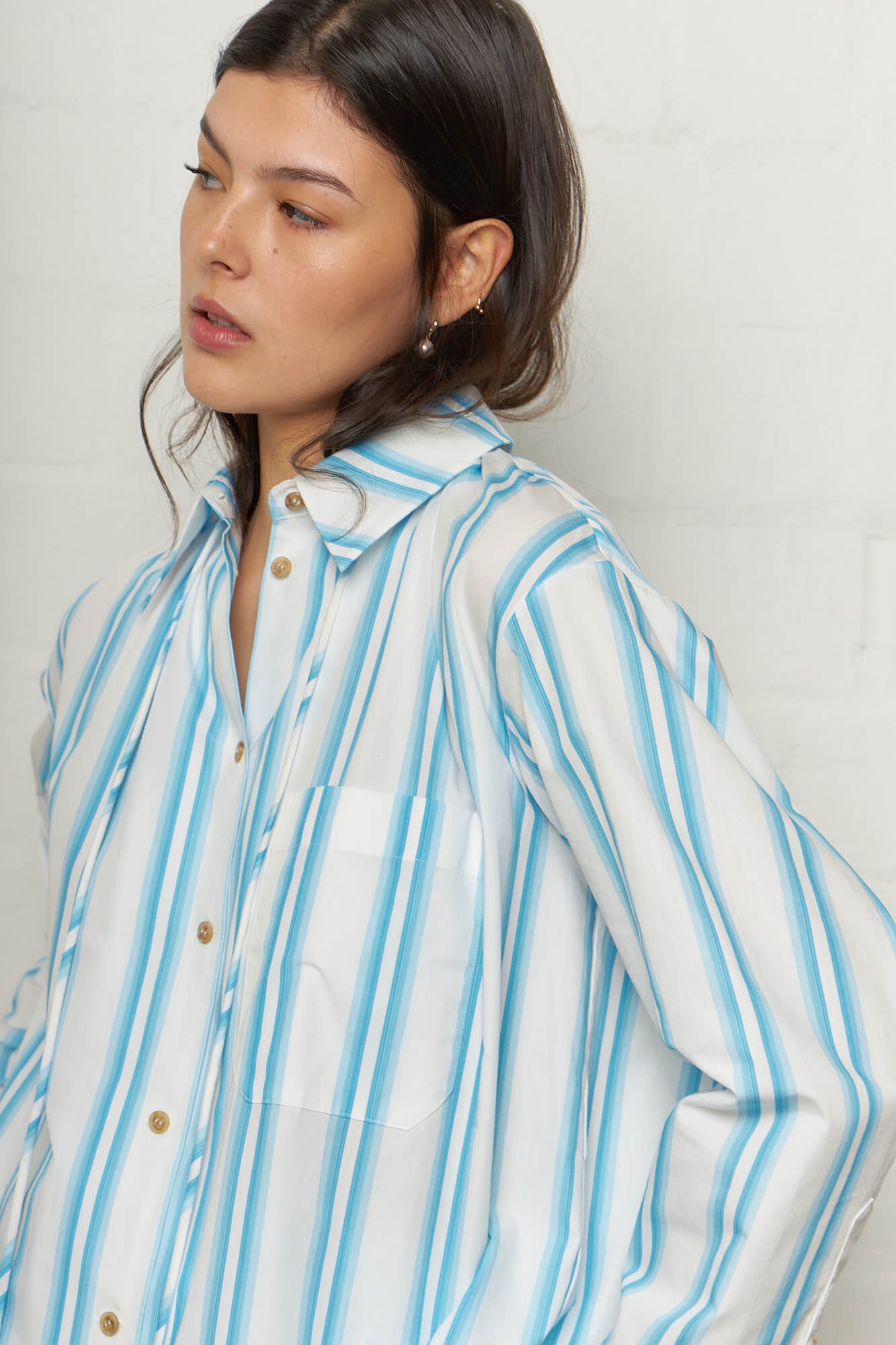Ashley Shirt Blue Striped Organic Cotton