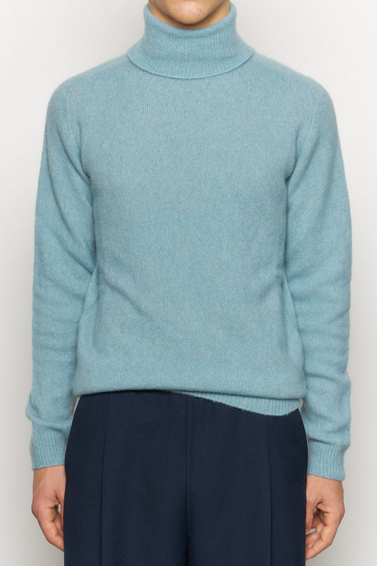 Silk & Cashmere Turtleneck Acqua