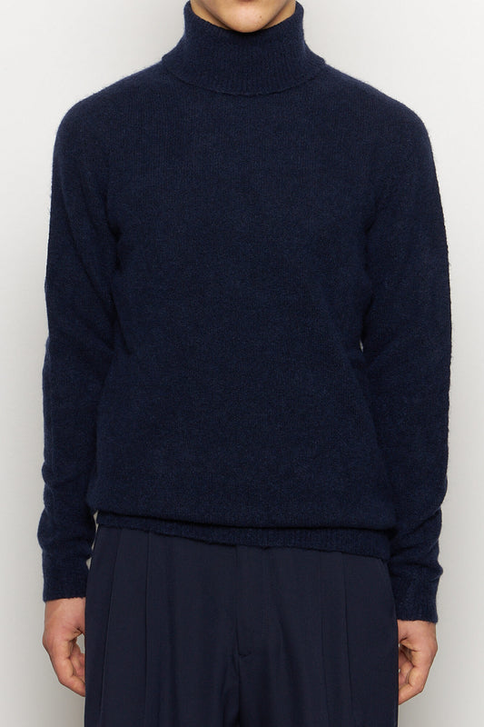 Silk & Cashmere Turtleneck Navy