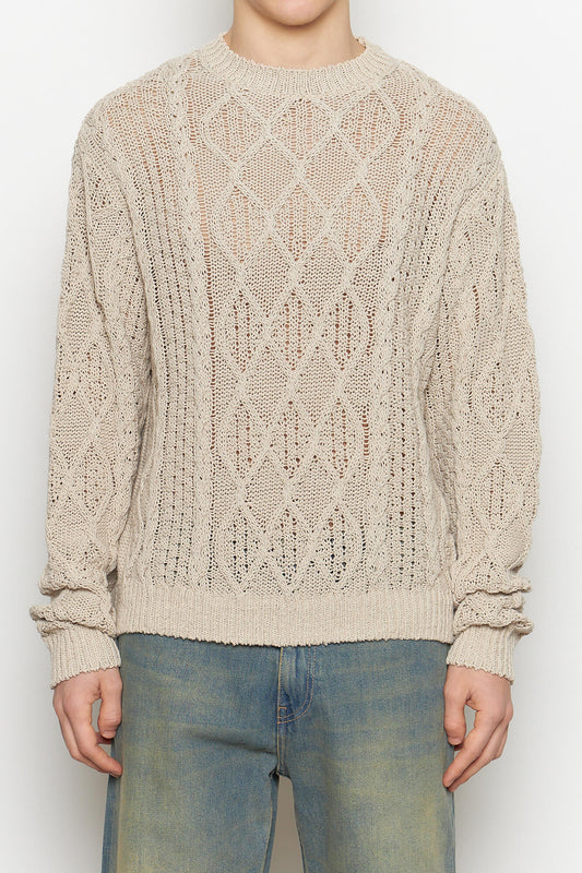 Cable Knit Beige Sweater
