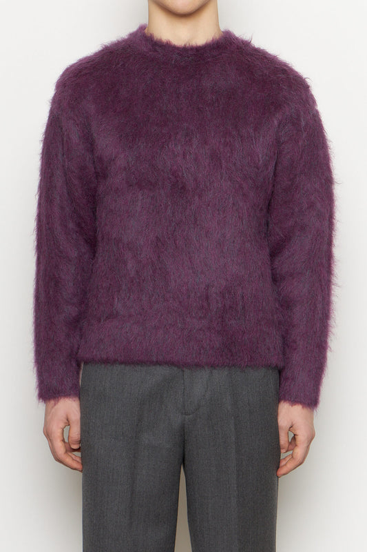 Hairy Roundneck Sweater Plum
