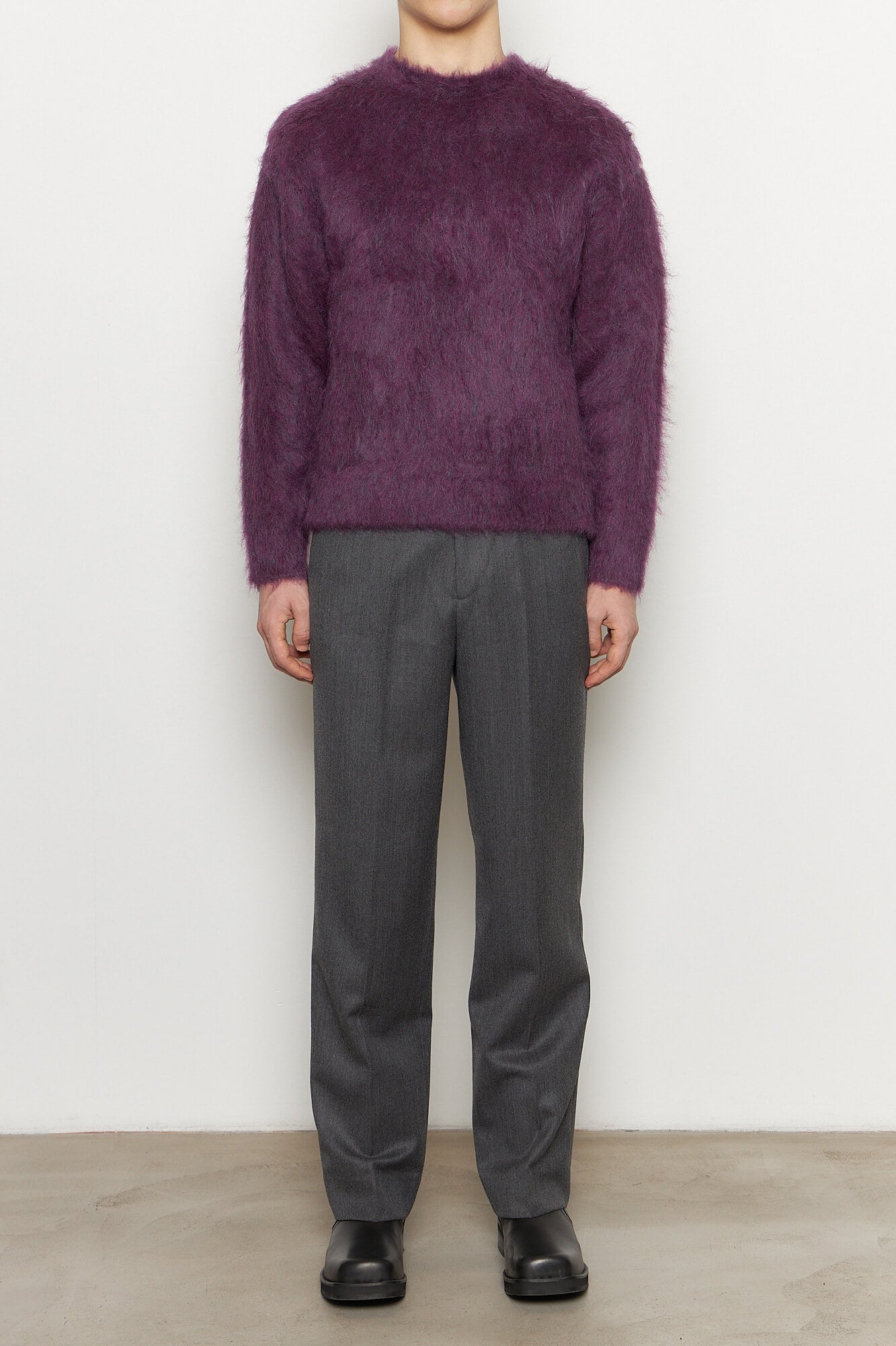 Hairy Roundneck Sweater Plum