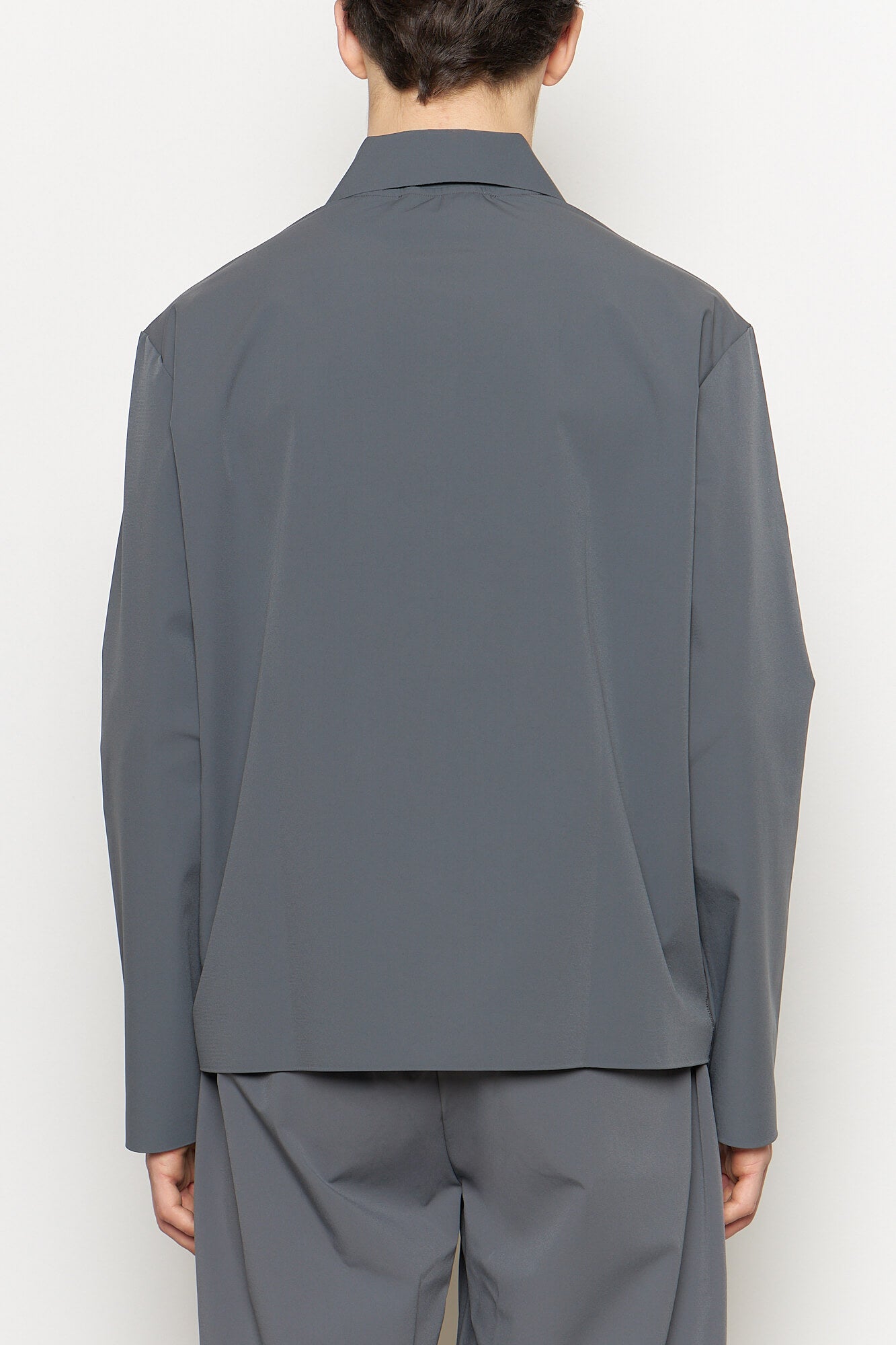 Longsleeve Polo w Zip Grey