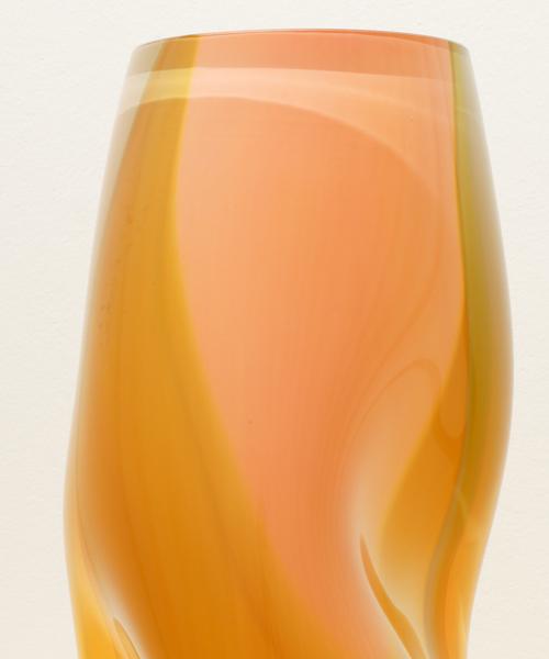 Vase Supernova IV Amber Iridescent Flamingo L