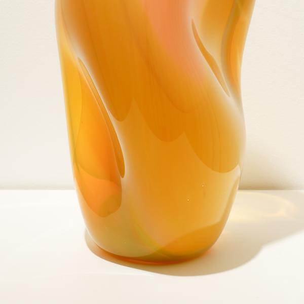 Vase Supernova IV Amber Iridescent Flamingo L