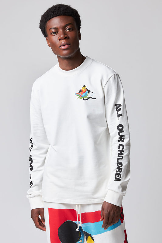 T-Shirt Longsleeve White Flag