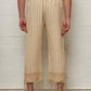 Abe Fringed Trousers Beige Stripe