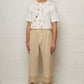 Abe Fringed Trousers Beige Stripe