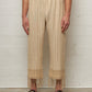 Abe Fringed Trousers Beige Stripe