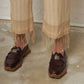 Abe Fringed Trousers Beige Stripe