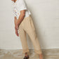 Abe Fringed Trousers Beige Stripe