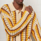 Elmer Crochet Cardigan Orange Stripe