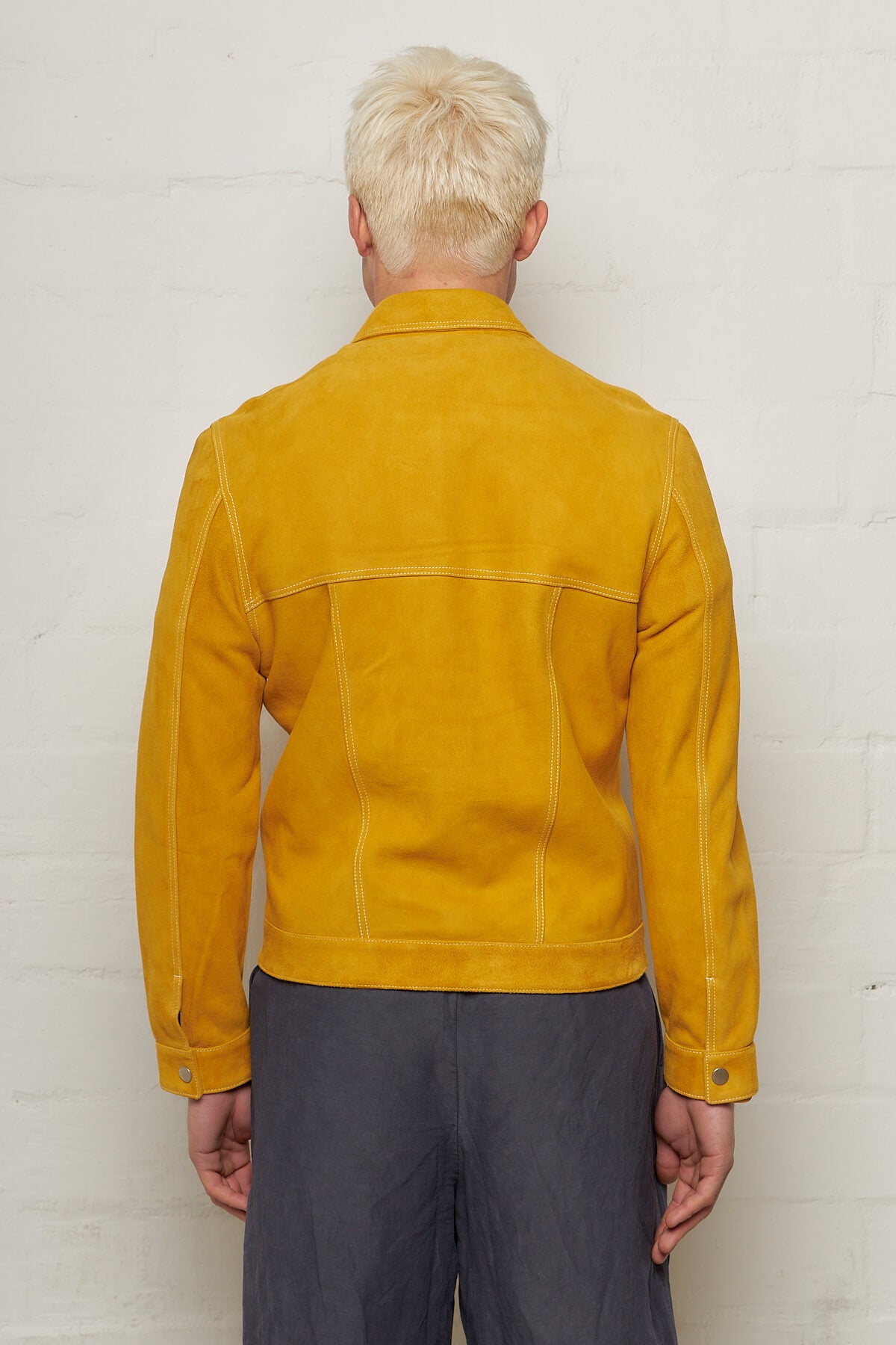 Rick Suede Trucker Jacket Mustard