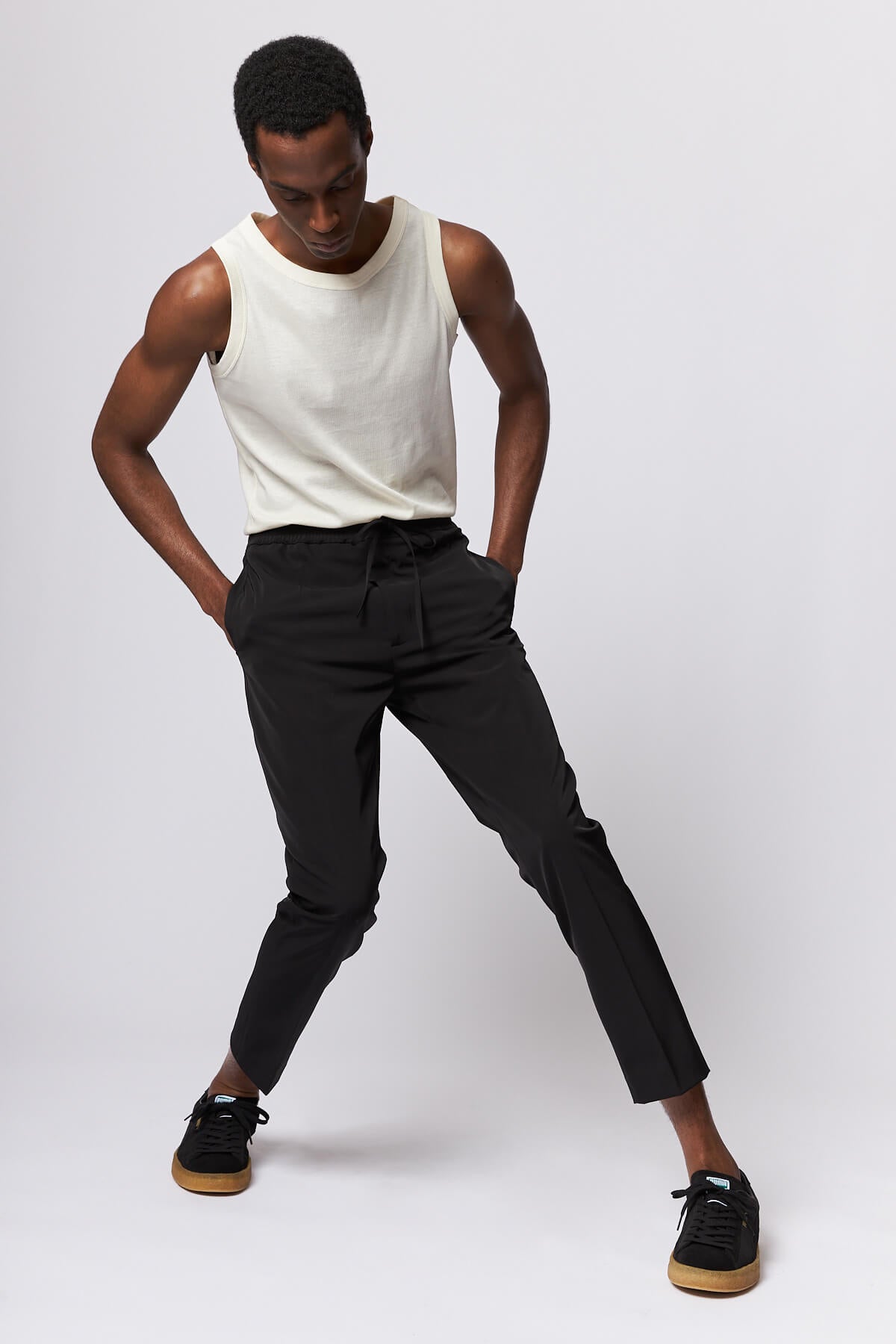 Stan Elasticated-Waist Trousers Black