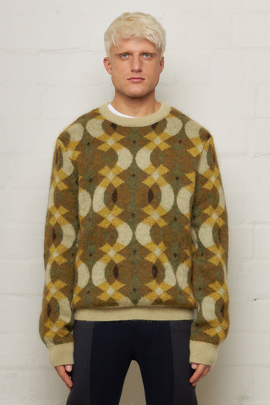Xander Green Jaquard Knit Sweater Mohair