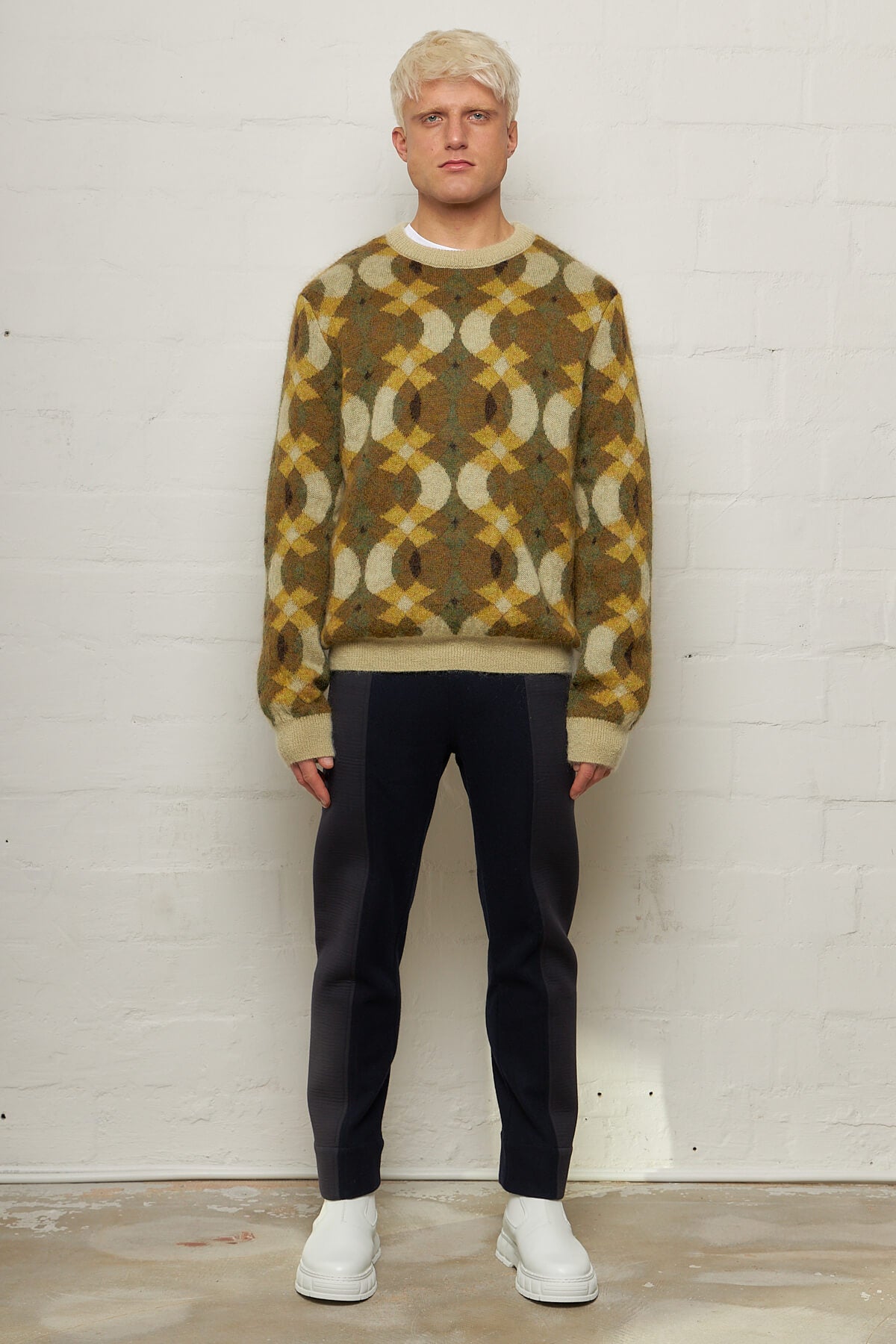 Xander Green Jaquard Knit Sweater Mohair