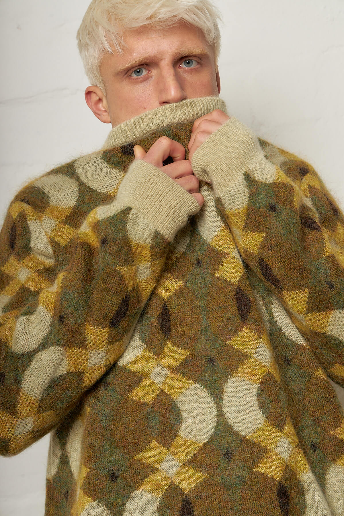 Xander Green Jaquard Knit Sweater Mohair