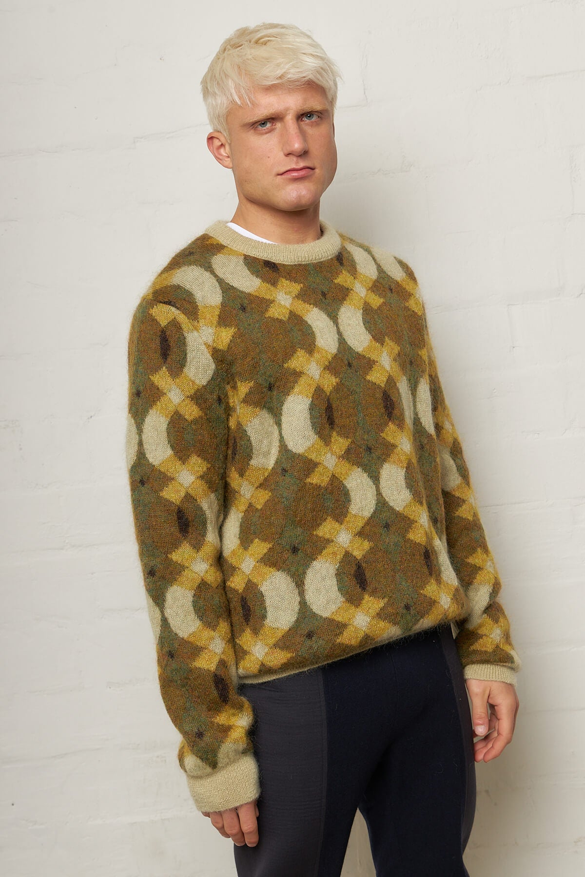 Xander Green Jaquard Knit Sweater Mohair