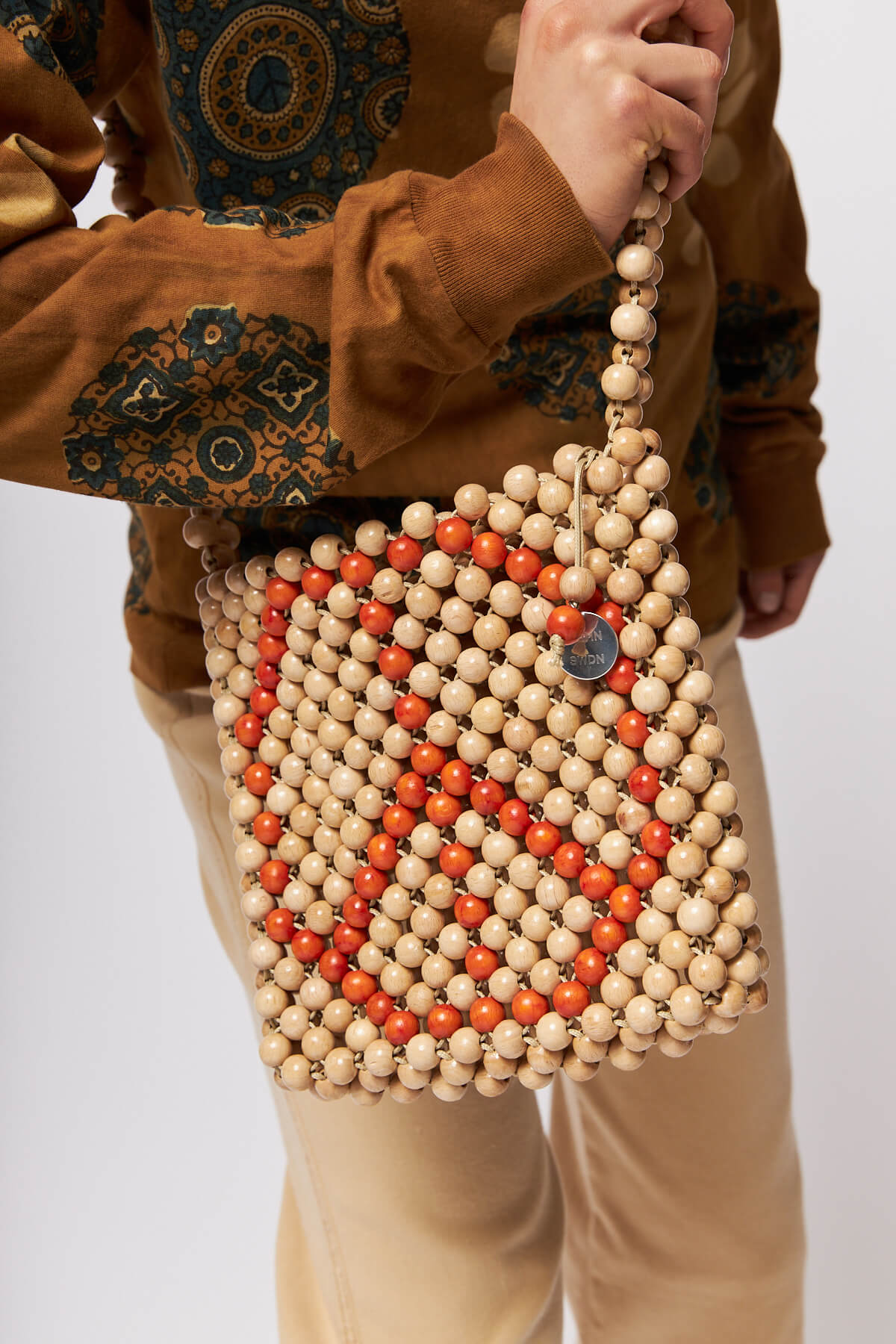 Wood Bead Messenger-Bag