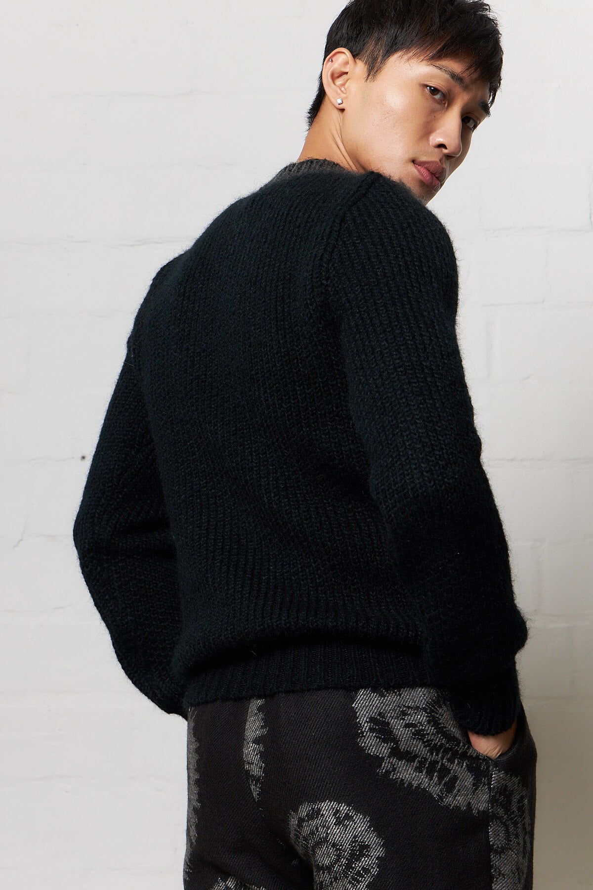 Chunky Rib Brushed Crewneck Pullover