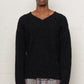 V-Neck Pullover Furry Black