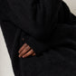 V-Neck Pullover Furry Black