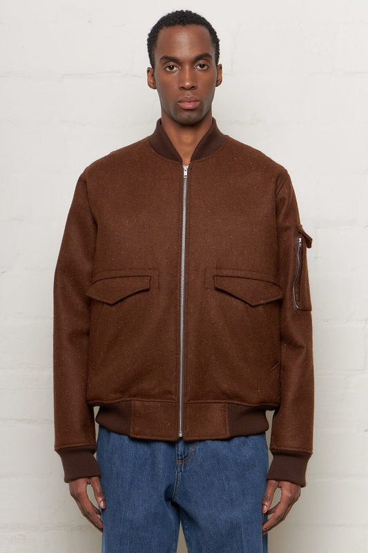 Bomber Jacket Rough Wool Rust