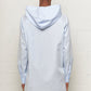 Popeline Light Blue Hooded Shirt