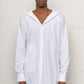 Popeline White Hooded Shirt