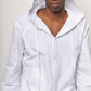 Popeline White Hooded Shirt