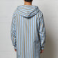 Hooded shirt Blue & Camel Striped