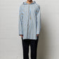 Hooded shirt Blue & Camel Striped