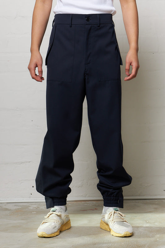 Zip pants Wool Navy