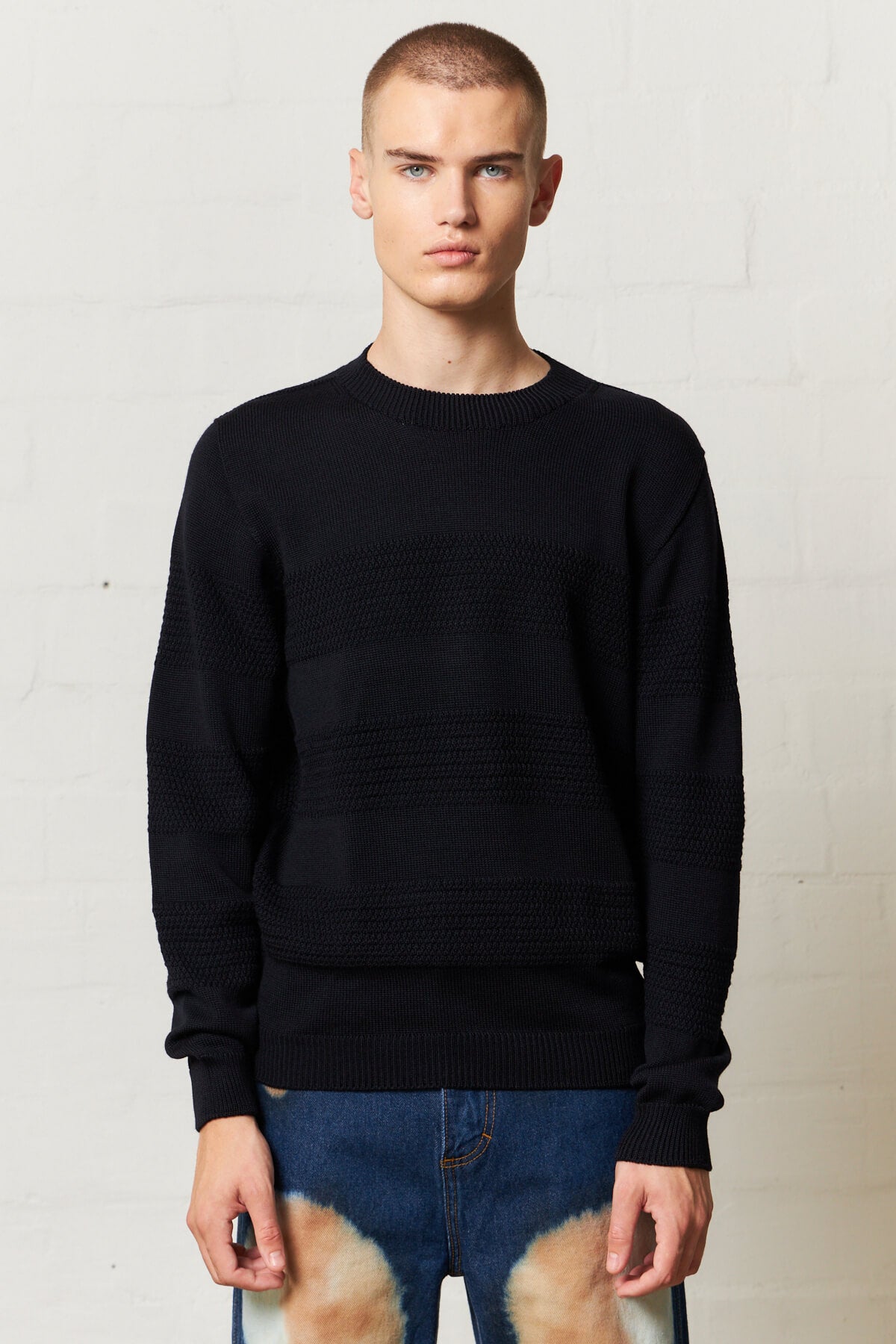 Soft Wool Crew Neck Sweater Black