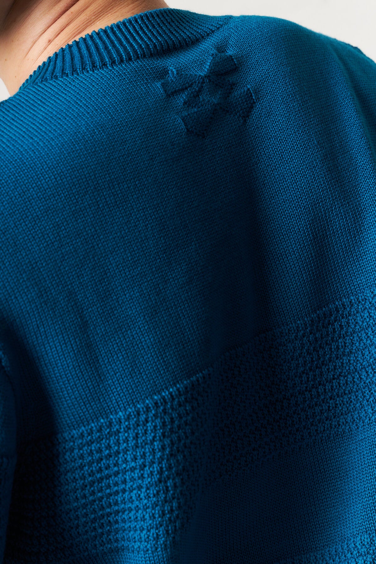 Soft Wool Crew Neck Sweater Blue