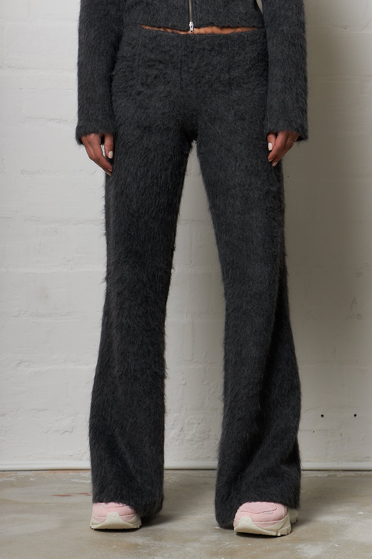 Flare Draft Trousers Ash Grey Alpaca