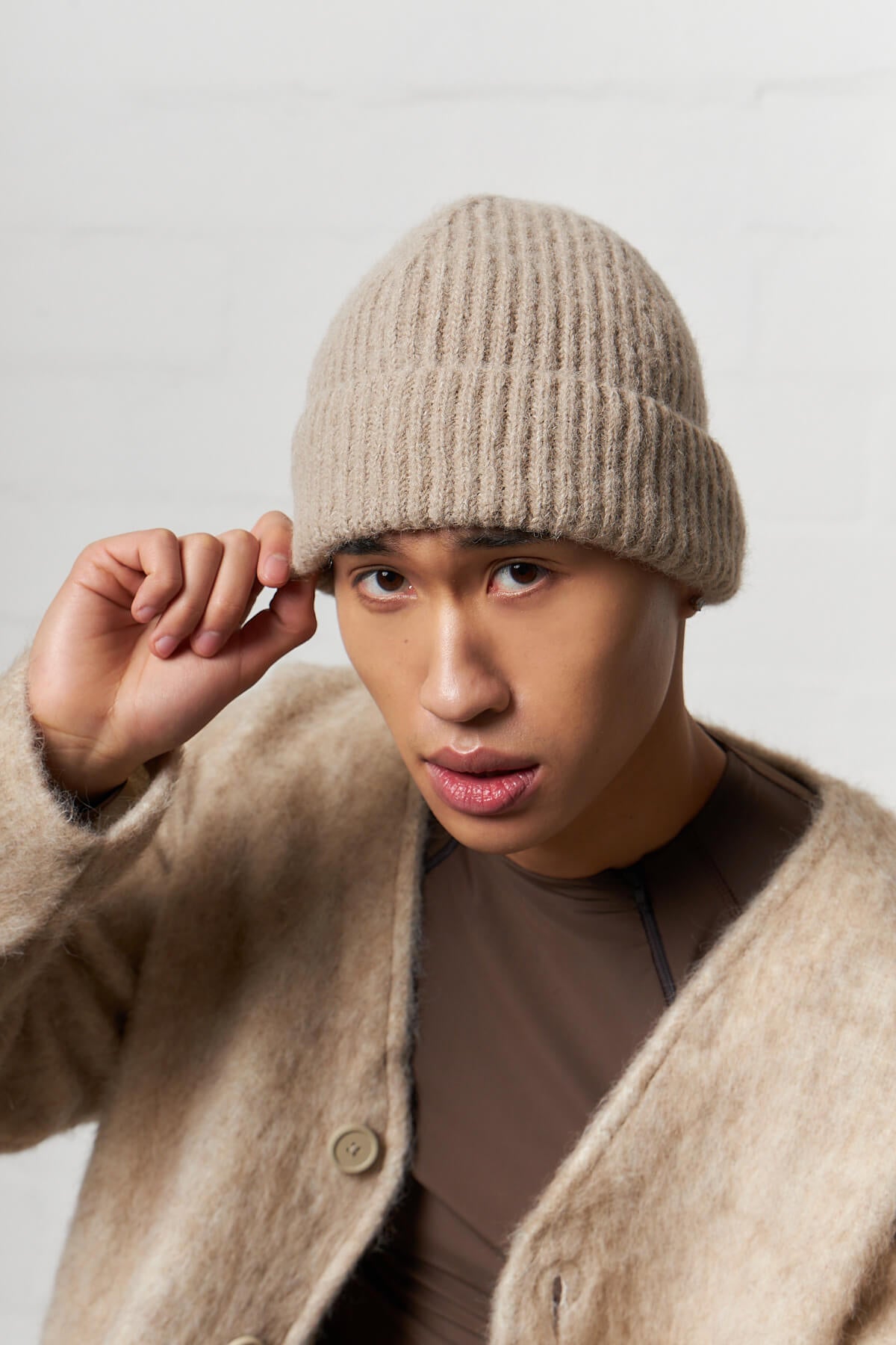 Knit Hat Desert Snow Silk Wool