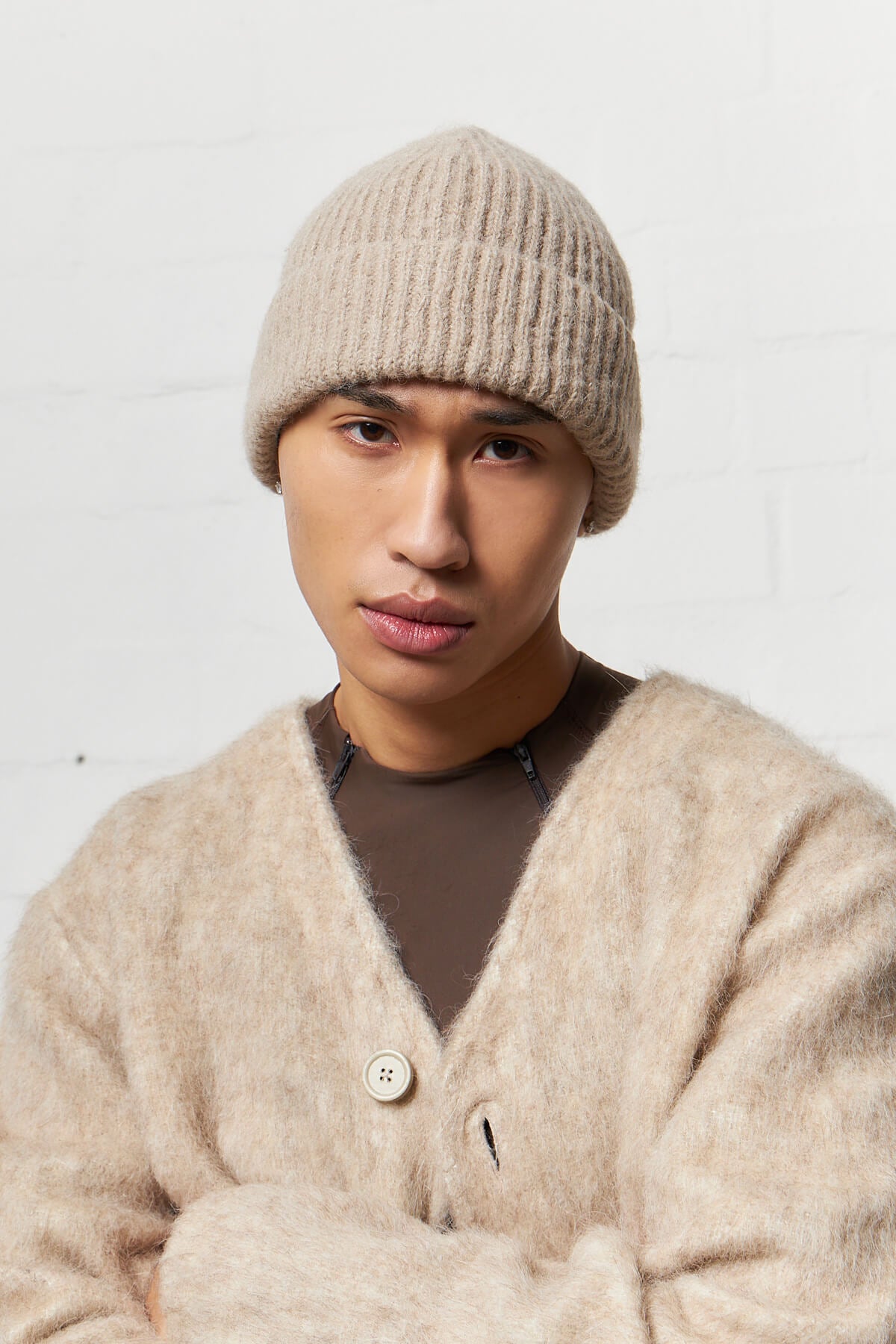 Knit Hat Desert Snow Silk Wool