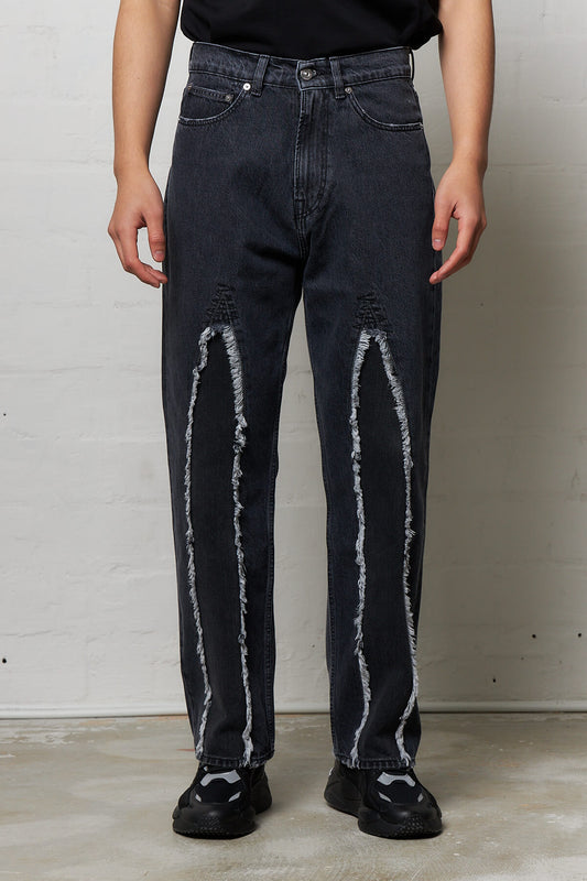 Third Cut Black Slash Denim