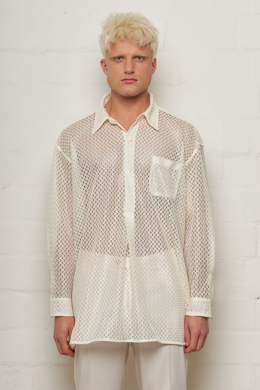 Popover Shirt Off White Technical Lace