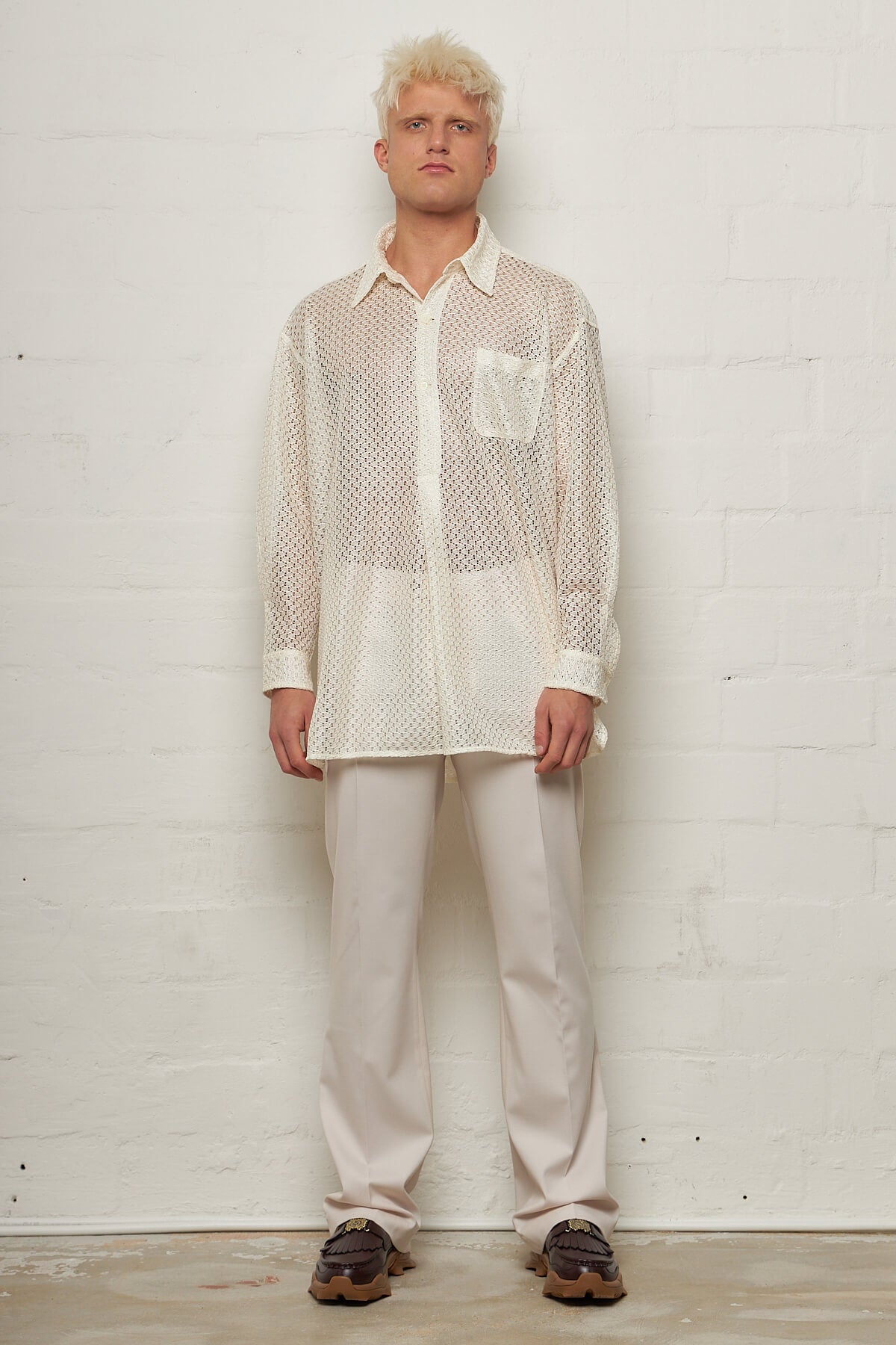 Popover Shirt Off White Technical Lace