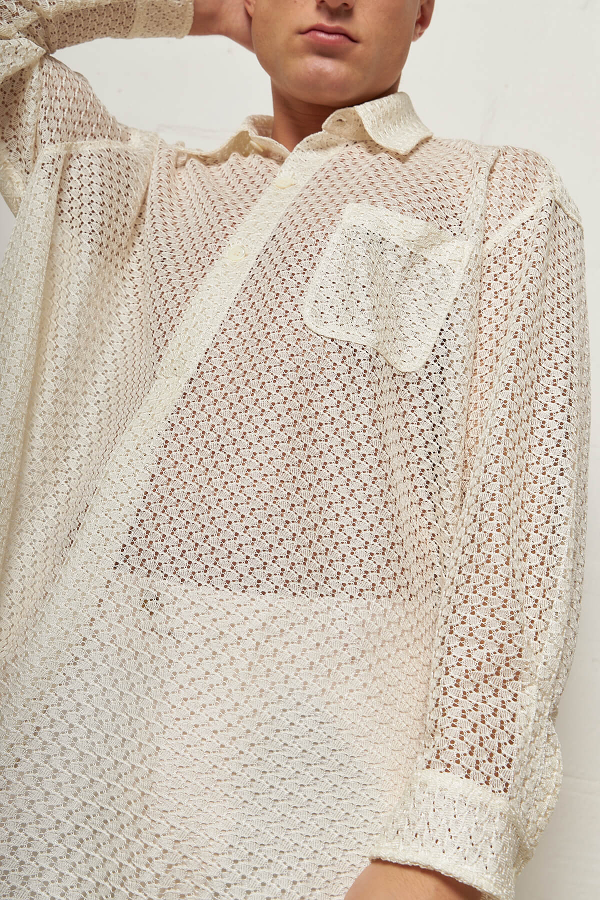 Popover Shirt Off White Technical Lace