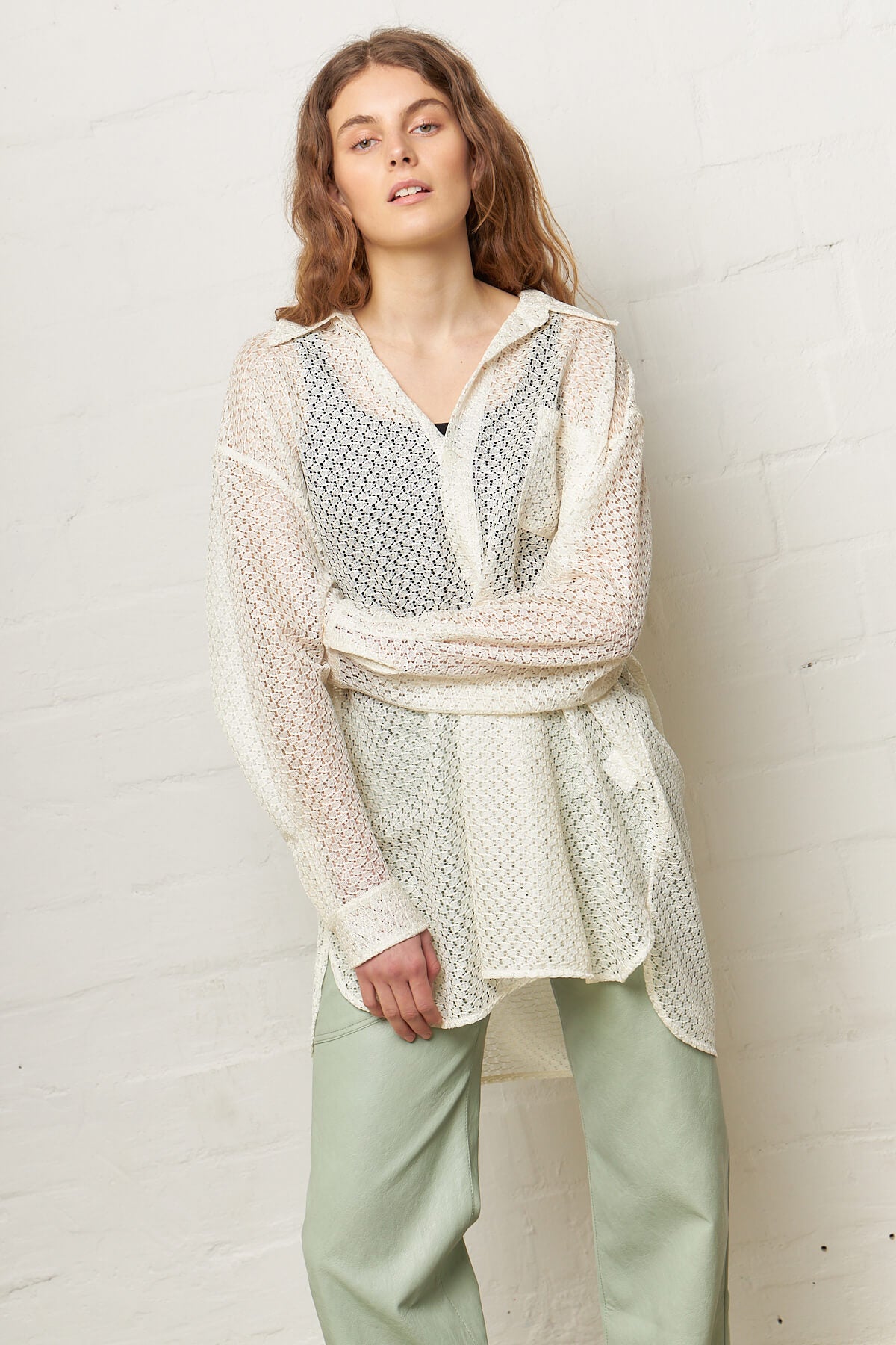 Popover Shirt Off White Technical Lace