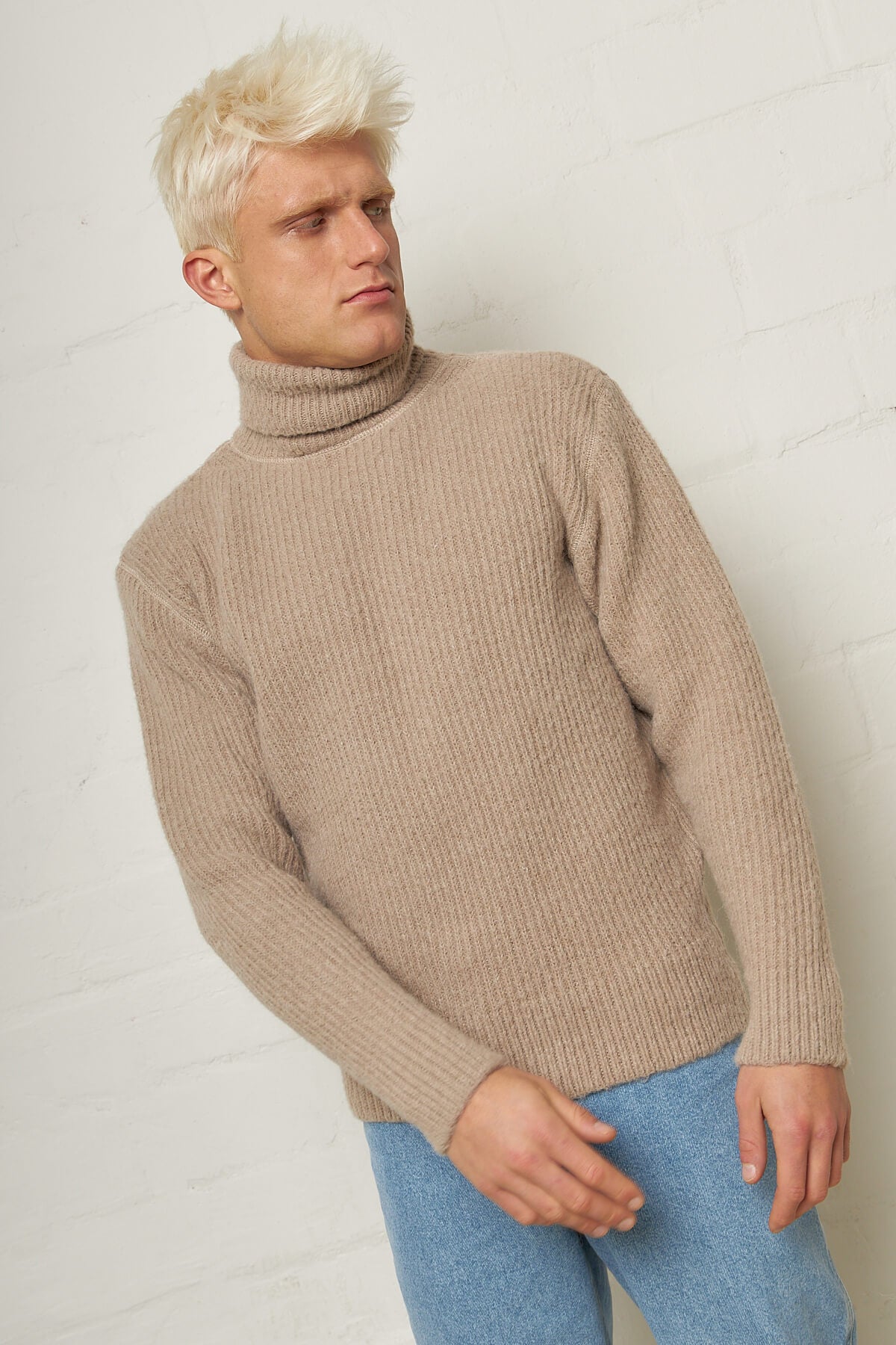 Submarine Rollneck Desert Snow Silk Wool